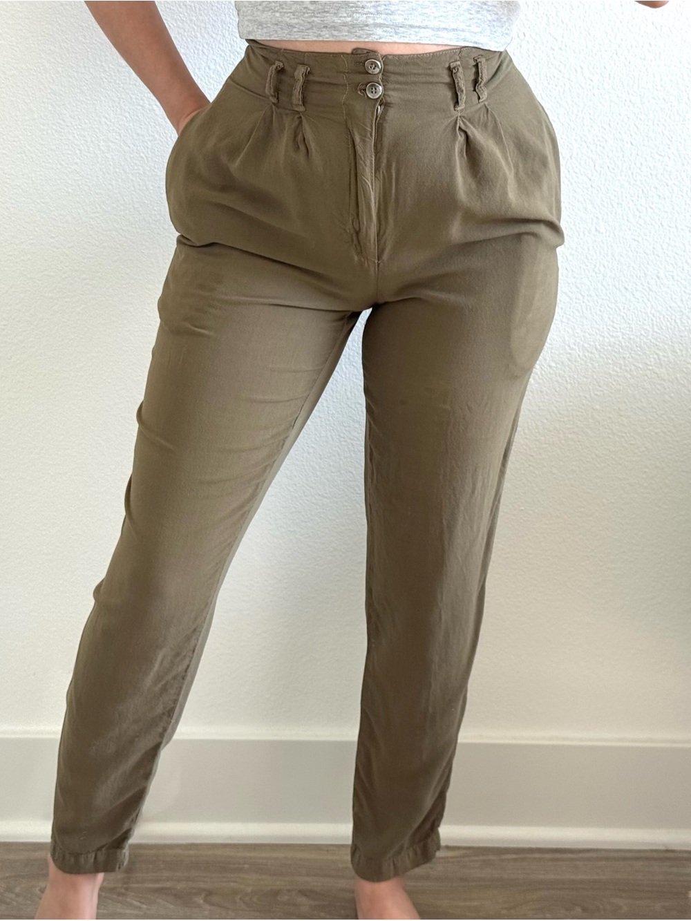 Vintage Diane Pleated Trousers High Rise